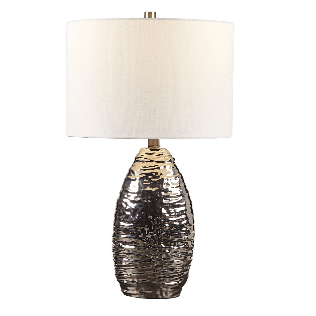 Oval Textured Ceramic Table Lamp