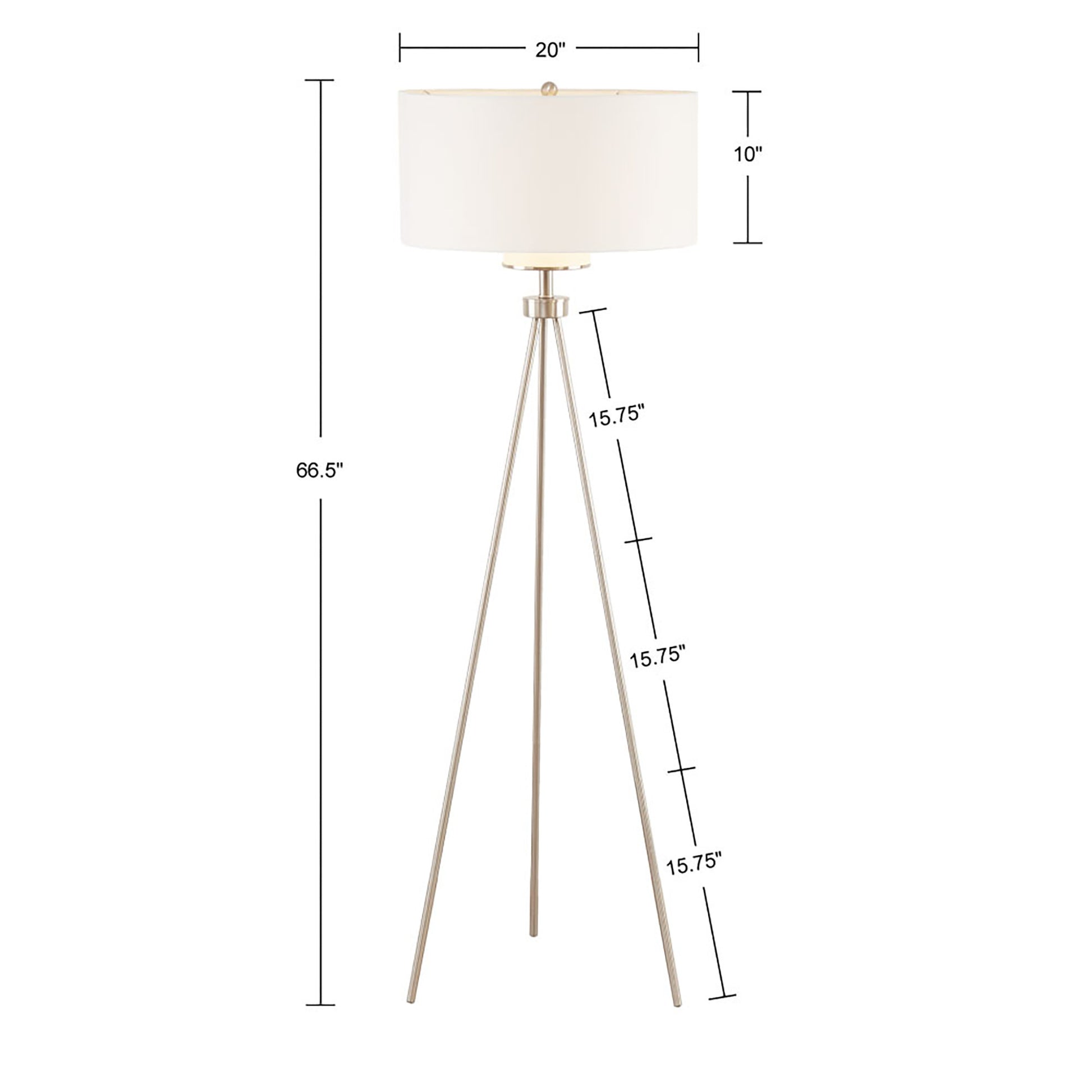 Pacific Tripod Metal Tripod Floor Lamp with Glass