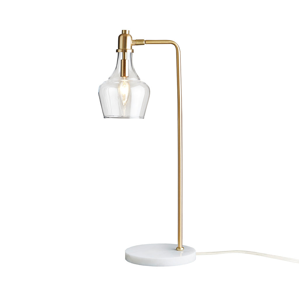 Auburn 24" H Table Lamp with Marble Base gold-cotton