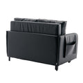 COOLMORE Convertible Sleeper Sofa Bed, Modern Velvet black-pu