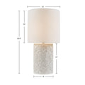 Embossed Floral Resin Table Lamp - Ivory Cotton