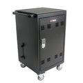 Mobile Charging Cart and Cabinet for Tablets Laptops matt black-steel