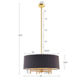 Presidio 5 Light Black Drum Shade Chandelier black-cotton