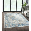 Medallion Woven Area Rug blue-polyester