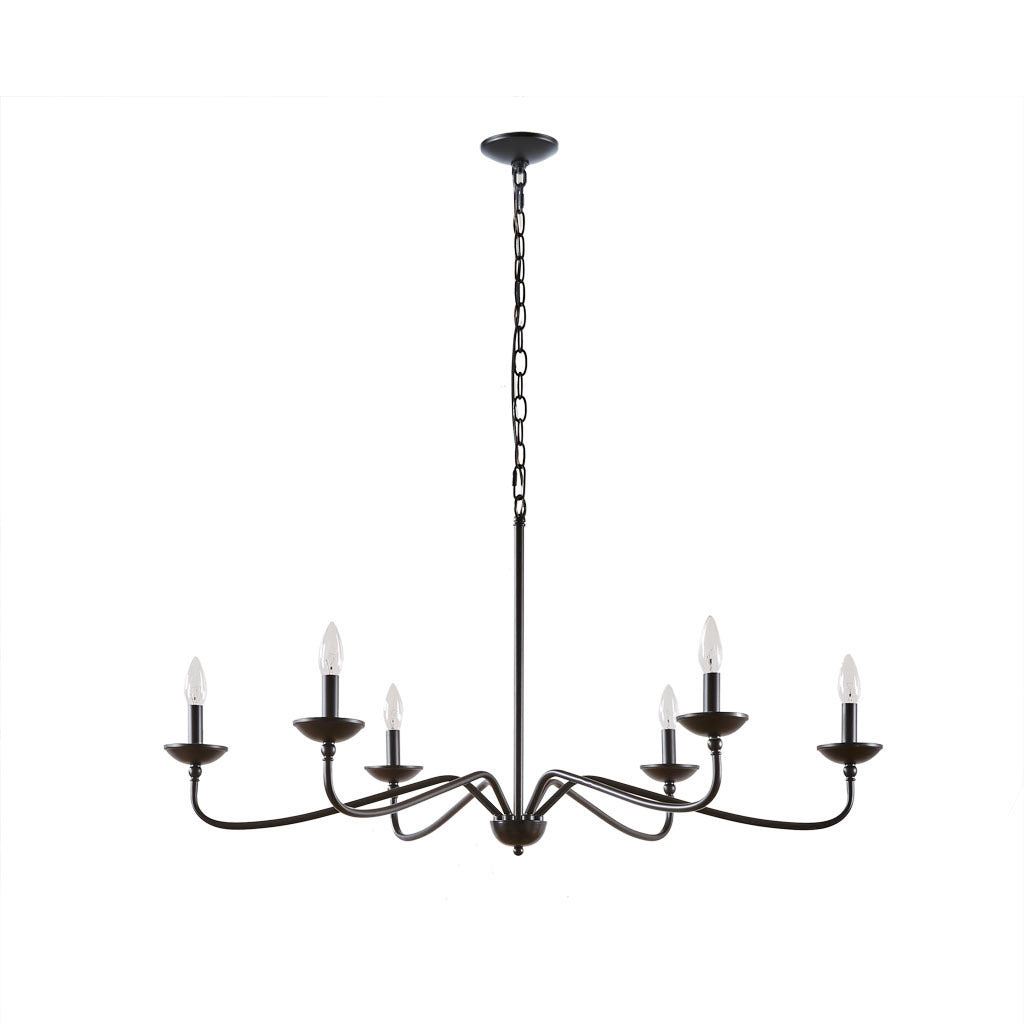 Brighton 6 Light Farmhouse Metal Chandelier