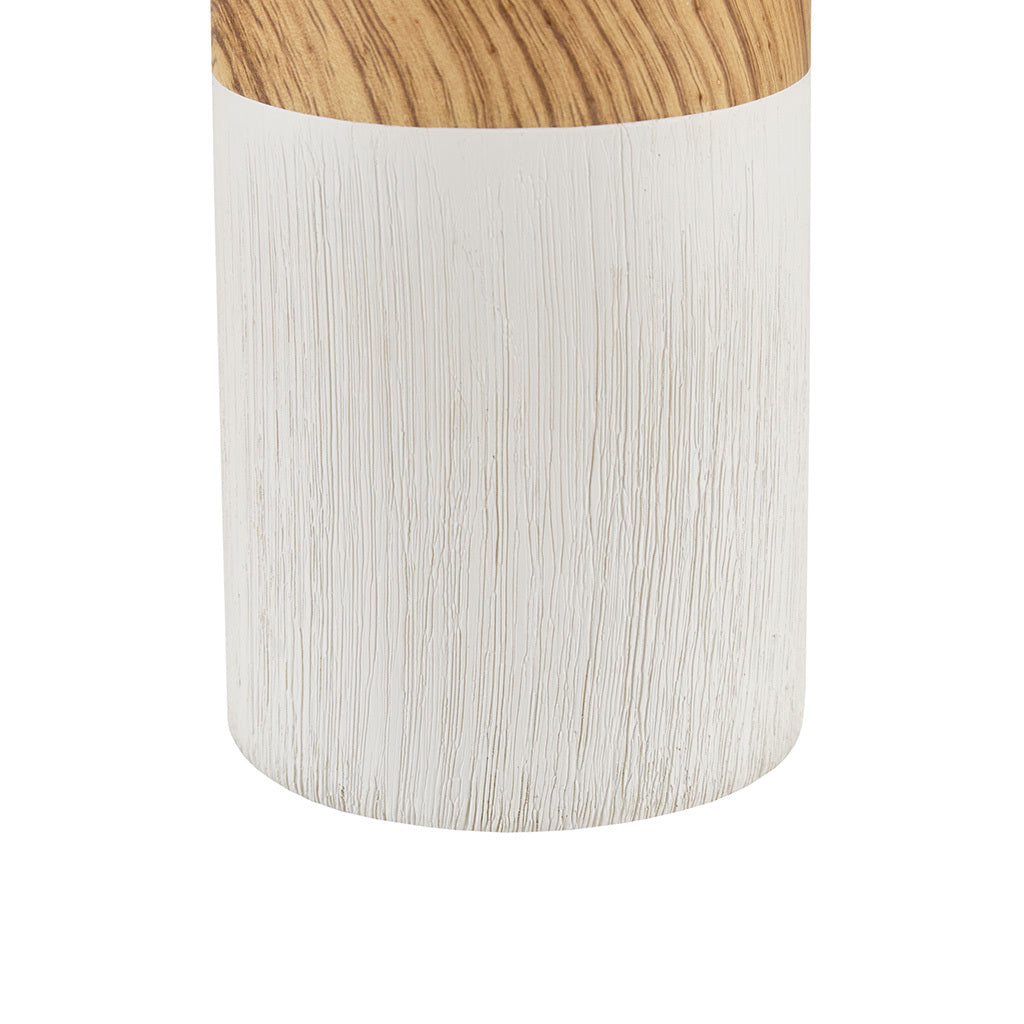 Textured Ceramic Table Lamp white-polyester