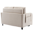 COOLMORE Convertible Sleeper Sofa Bed, Modern Velvet beige-linen