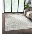 Moroccan Global Woven Area Rug light grey+cream-polyester