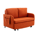 COOLMORE Convertible Sleeper Sofa Bed, Modern Velvet orange-linen