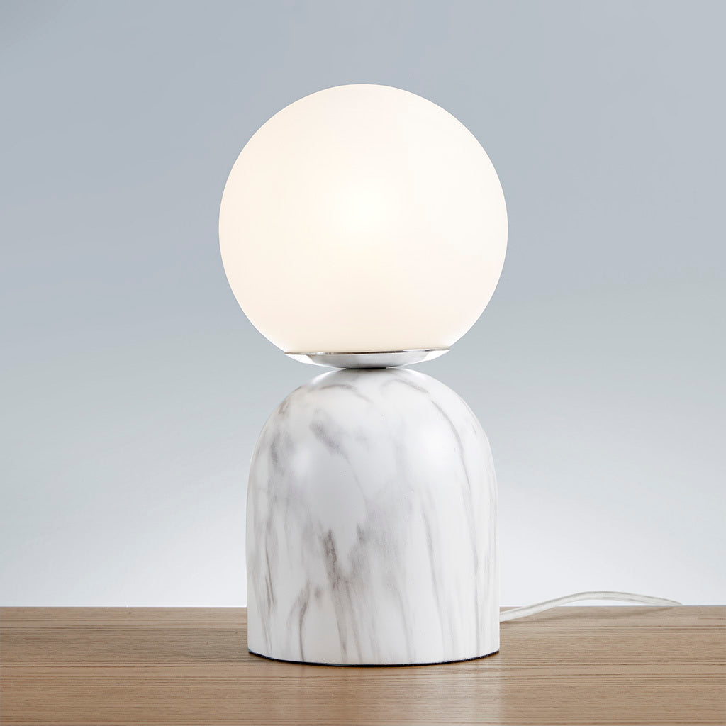 Frosted Glass Globe Resin Table Lamp