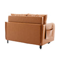 COOLMORE Convertible Sleeper Sofa Bed, Modern Velvet brown-pu