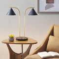 2 Light Metal Table Lamp with Chimney Shades