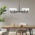 6 Light Chandelier with Bowl Shaped Glass Shades