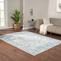 Medallion Woven Area Rug blue-polyester