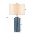 Geometric Ceramic Table Lamp blue-polyester