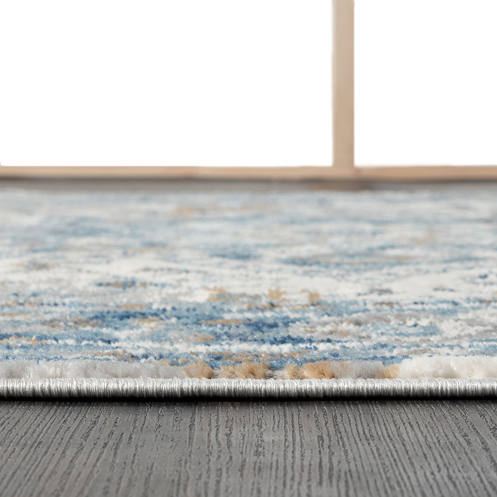 Medallion Woven Area Rug blue-polyester