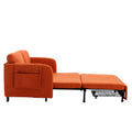 COOLMORE Convertible Sleeper Sofa Bed, Modern Velvet orange-linen