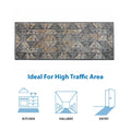 Tiled Border Area Rug blue+cream-polyester