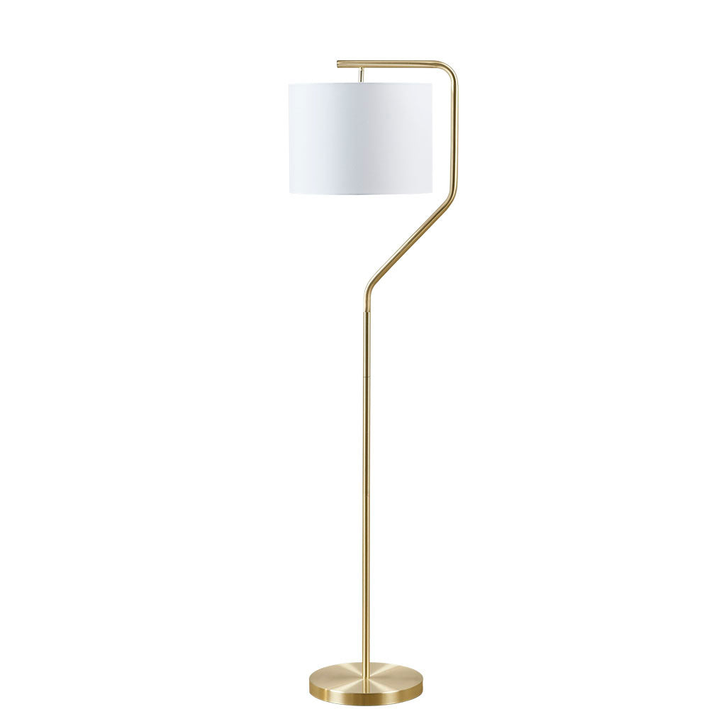 Angular Arched Metal Floor Lamp gold-polyester