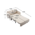 COOLMORE Convertible Sleeper Sofa Bed, Modern Velvet beige-linen