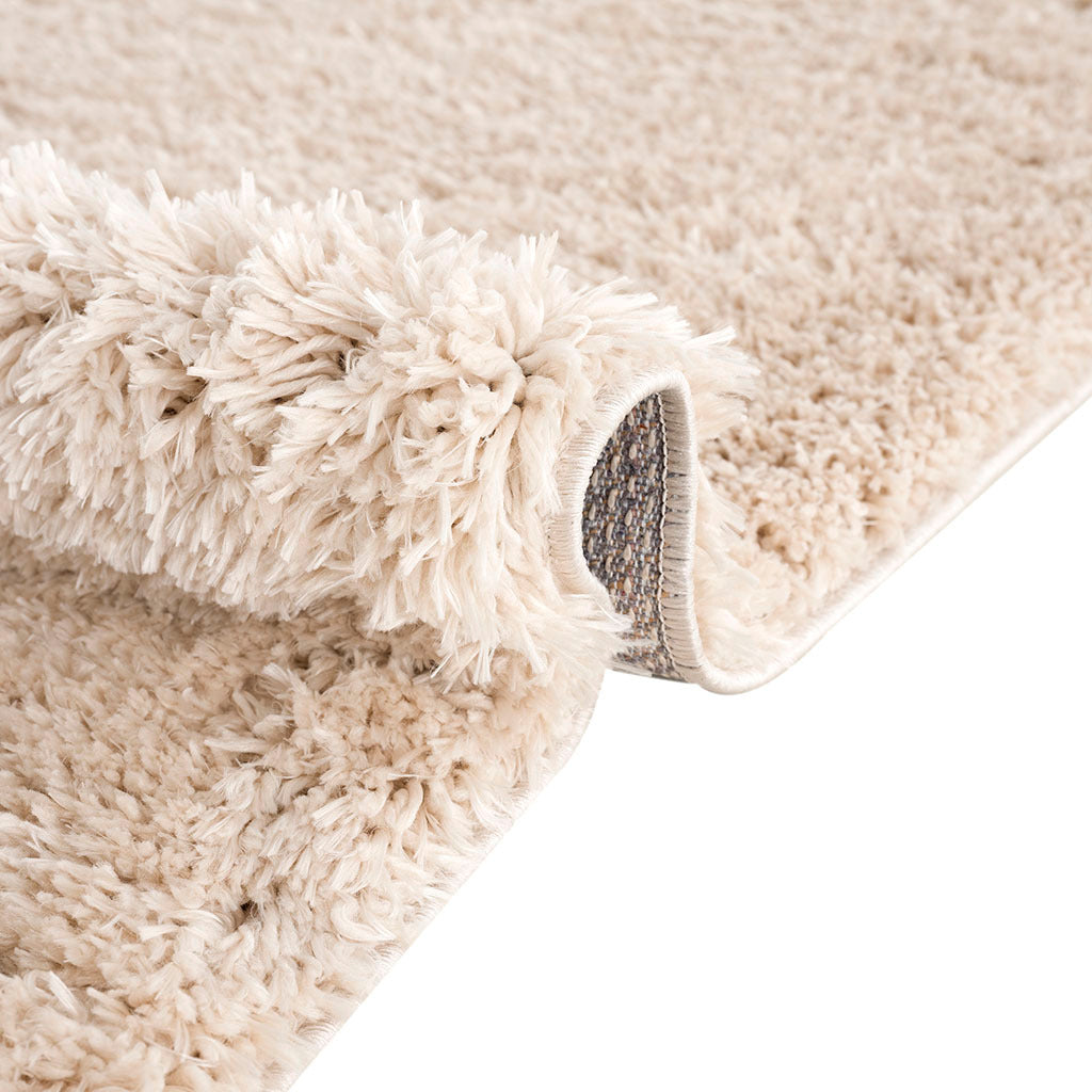 Super Soft Polyester Shag Area Rug cream-polyester