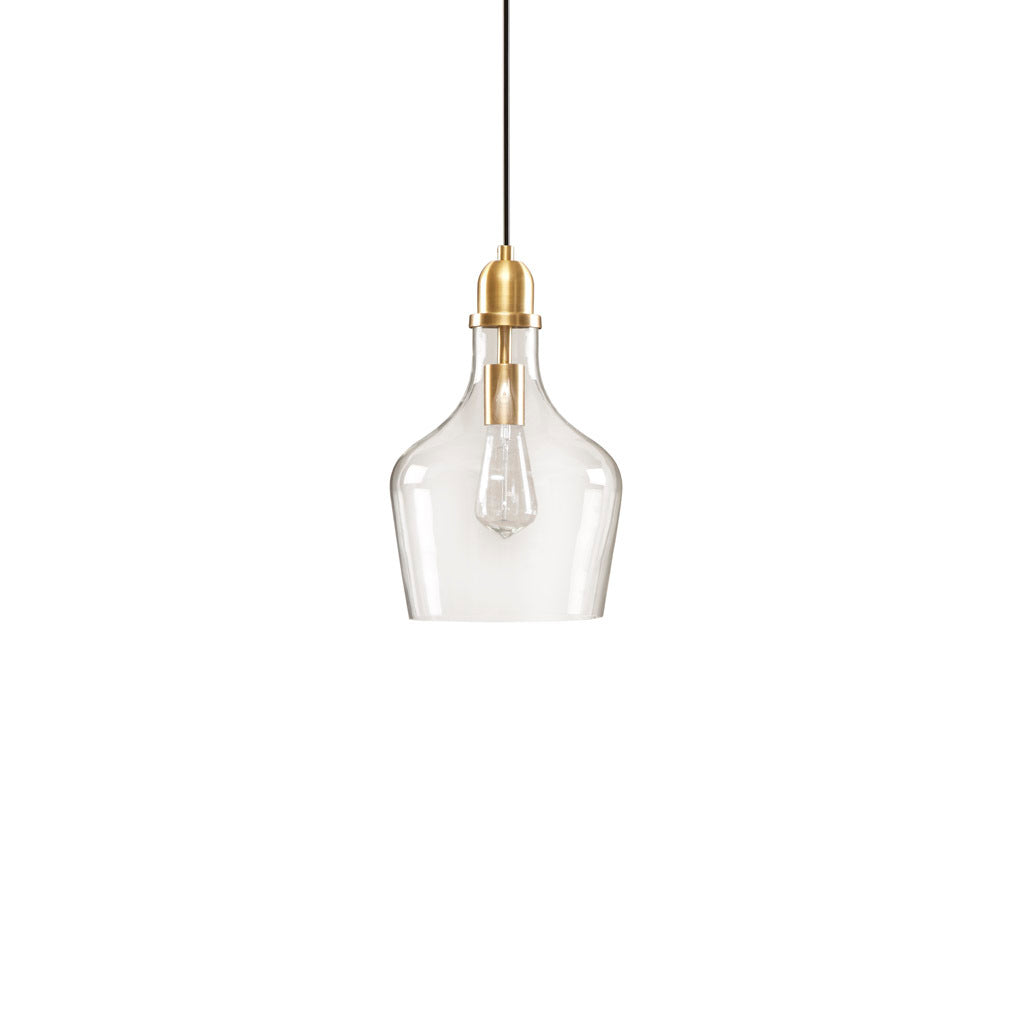 Bell Shaped Glass Pendant gold-cotton