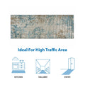 Abstract Area Rug cream+blue-polyester