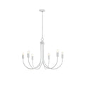 6 Light Metal Chandelier white-iron