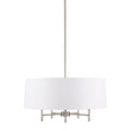 5 Light White Drum Shade Chandelier silver-cotton