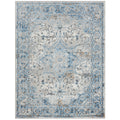 Medallion Woven Area Rug blue-polyester