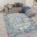 Medallion Woven Area Rug blue-polyester