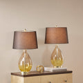 Cortina Ombre Glass Table Lamp, Set of 2 gold-cotton