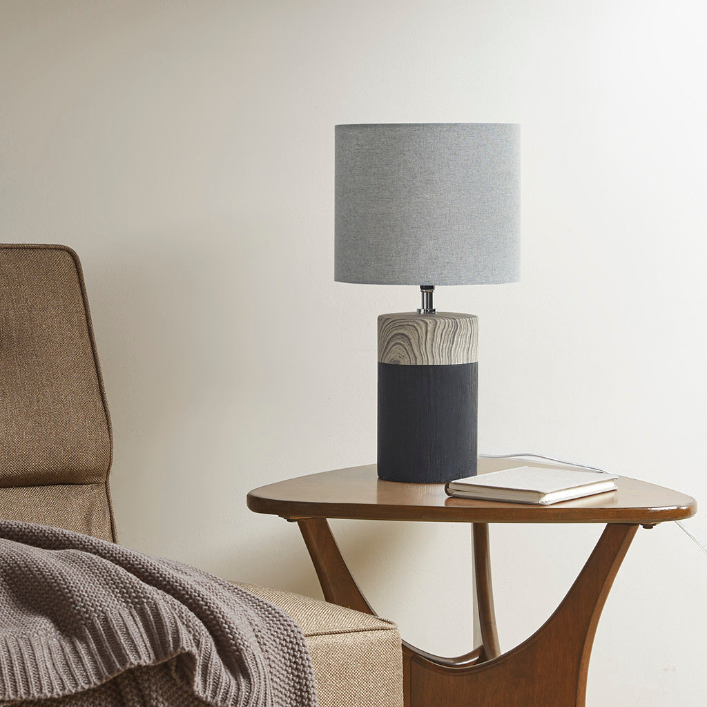 Textured Ceramic Table Lamp black-polyester