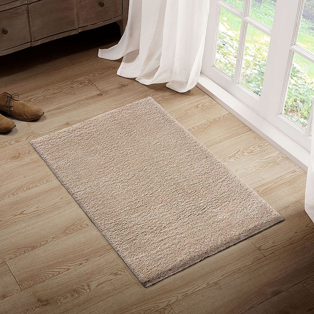 Super Soft Polyester Shag Area Rug cream-polyester