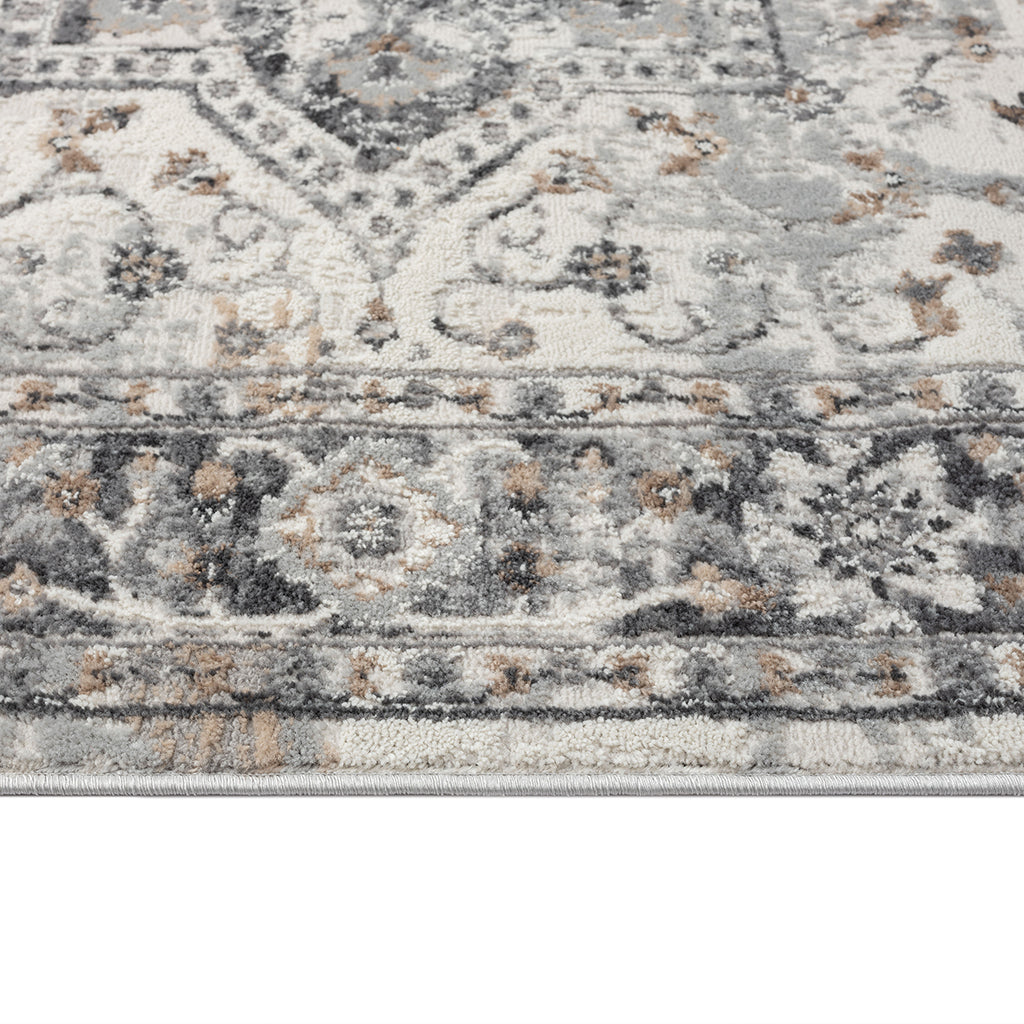 Medallion Woven Area Rug grey-polyester