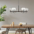 6 Light Chandelier with Bowl Shaped Glass Shades