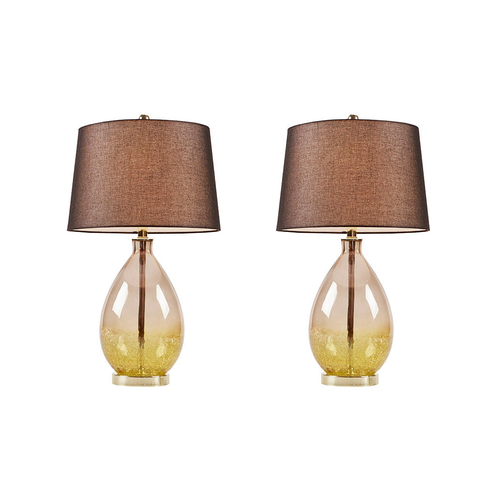 Cortina Ombre Glass Table Lamp, Set of 2 gold-cotton