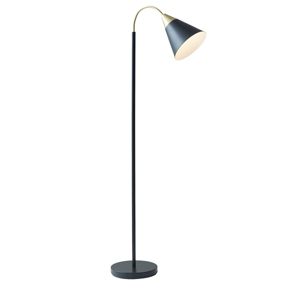 Arched Metal Floor Lamp with Chimney Shade matte black-iron