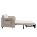 COOLMORE Convertible Sleeper Sofa Bed, Modern Velvet beige-linen