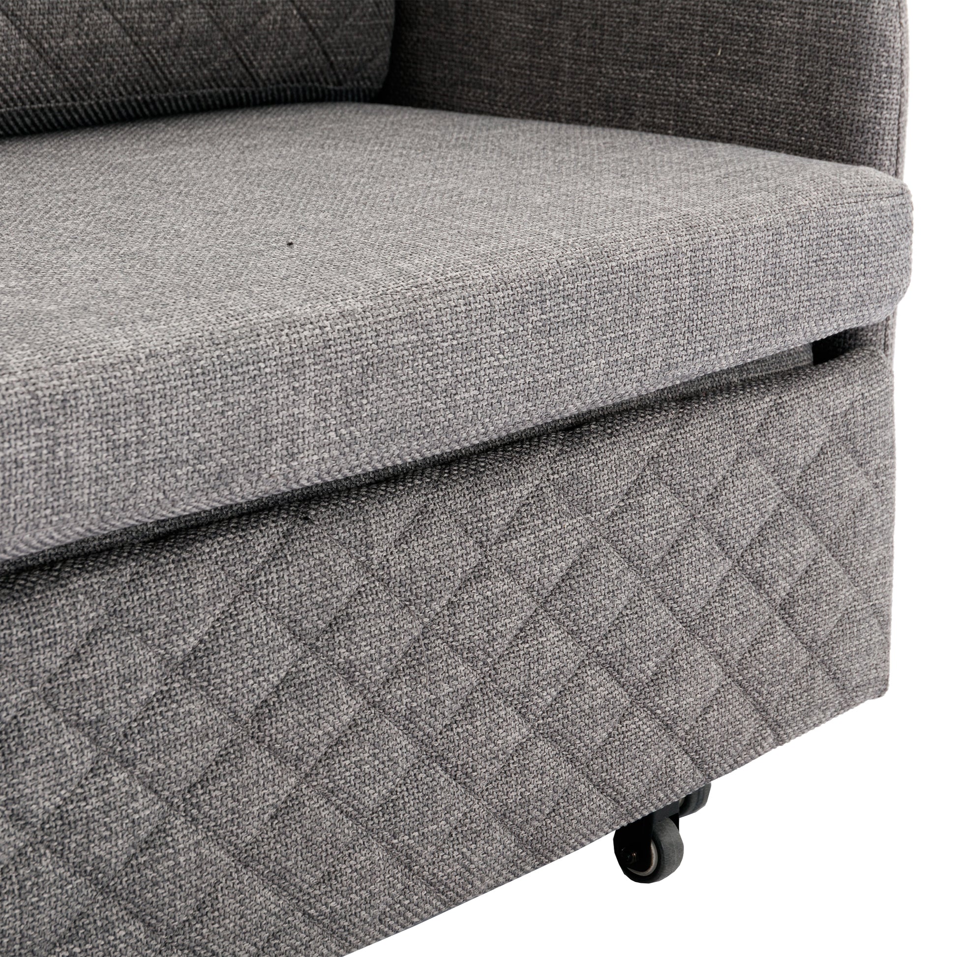 COOLMORE Convertible Sleeper Sofa Bed, Modern Velvet light grey-linen