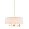 5 Light White Drum Shade Chandelier gold-cotton