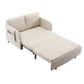 COOLMORE Convertible Sleeper Sofa Bed, Modern Velvet beige-linen