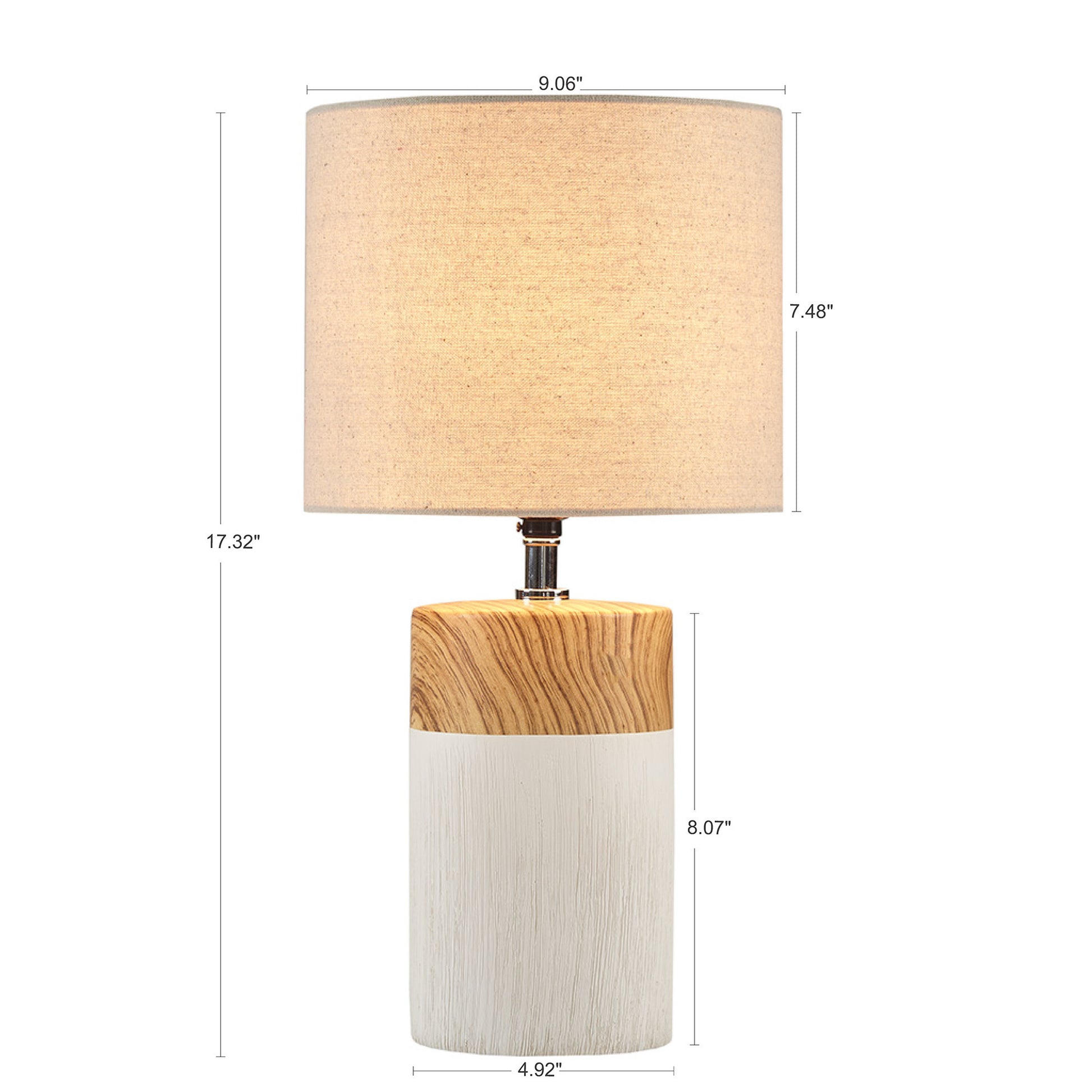 Textured Ceramic Table Lamp white-polyester