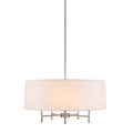 5 Light White Drum Shade Chandelier silver-cotton