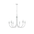 6 Light Metal Chandelier white-iron