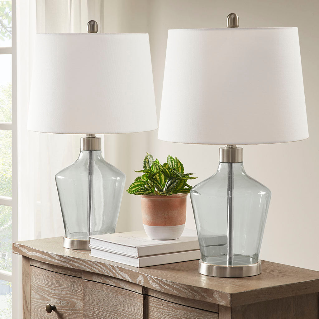 Harmony Angular Glass Table Lamp, Set of 2