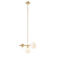 3 Light Chandelier with Frosted Glass Globe Bulbs gold-iron