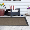 Textured Chevron Indoor Outdoor Rug natural+black-polyester