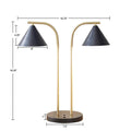 2 Light Metal Table Lamp with Chimney Shades