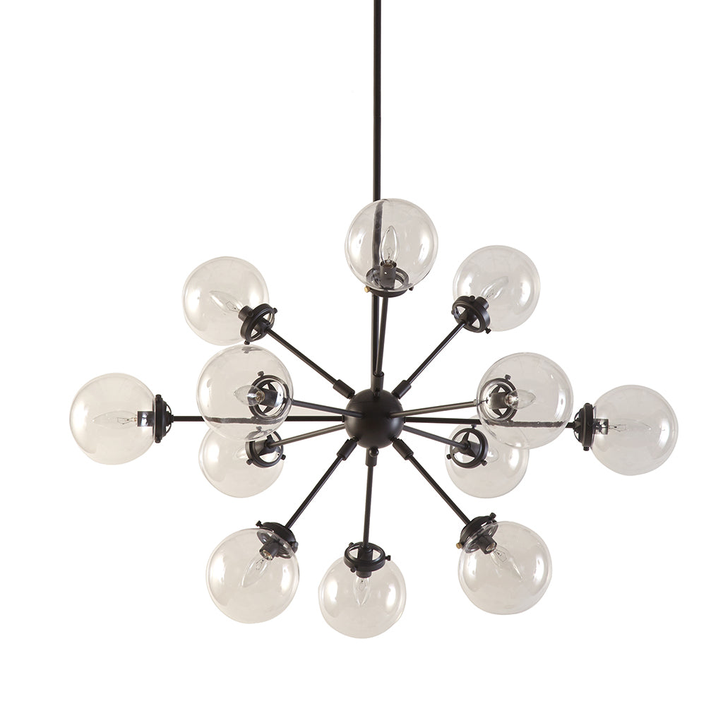 Paige 12 Light Chandelier with Oversized Globe Bulbs bronze-cotton